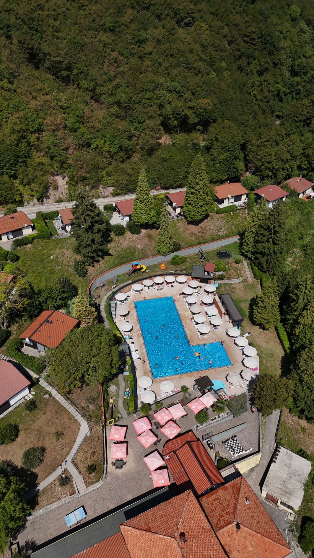 The park swimming pool from above